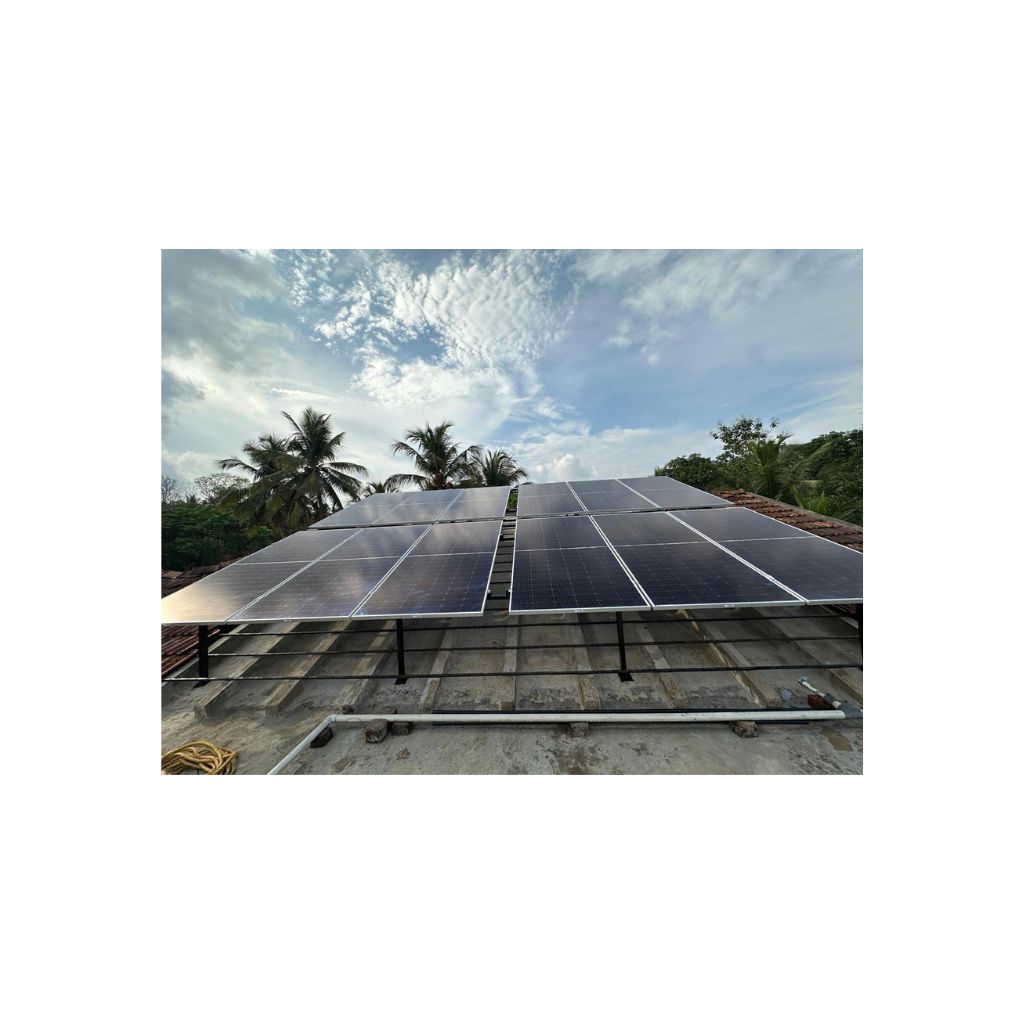 Rooftop solar panels installed on a building roof in Goa